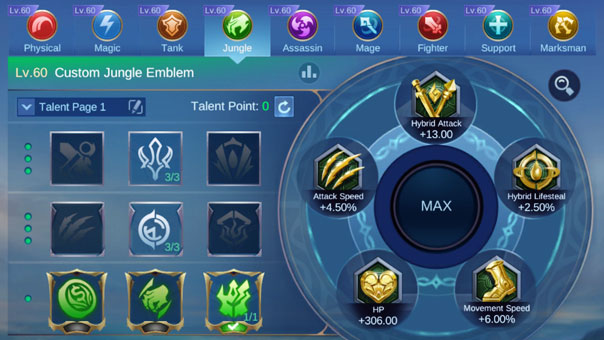 Recommended emblem and talents for Balmond