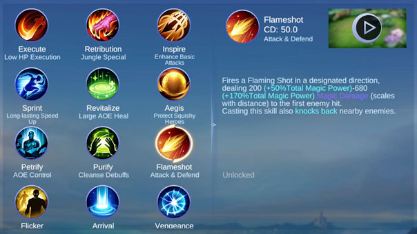 List of spells in MLBB