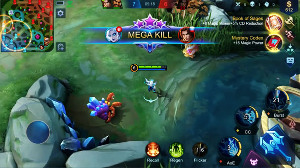 Mega Kill by a mage in Mobile Legends