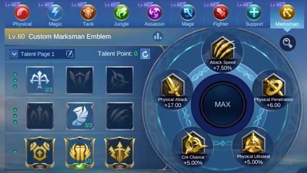 Recommended emblem and talents for Moskov - Mobile Legends