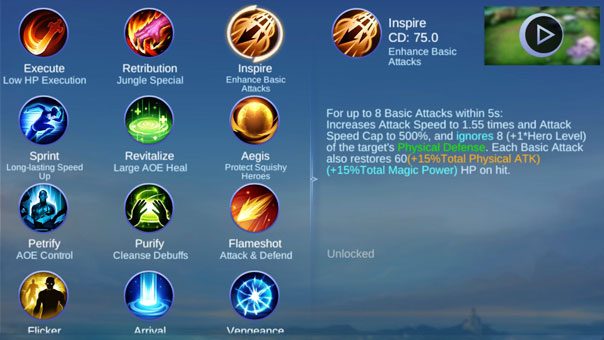 List of battle spells in Mobile Legends