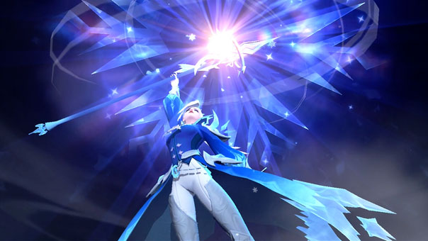 Fighter/Mage hero raising her glowing lance - Mobile Legends