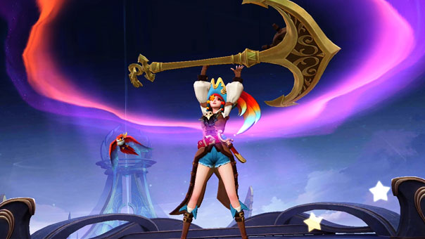 Pirate Mobile Legends character swinging her anchor weapon