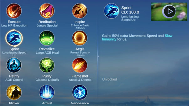 Battle spell for boosting Movement Speed in Mobile Legends