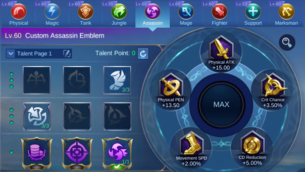 Core player recommended emblem for Jawhead - Mobile Legends