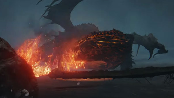A gigantic fire-breathing komodo dragon 