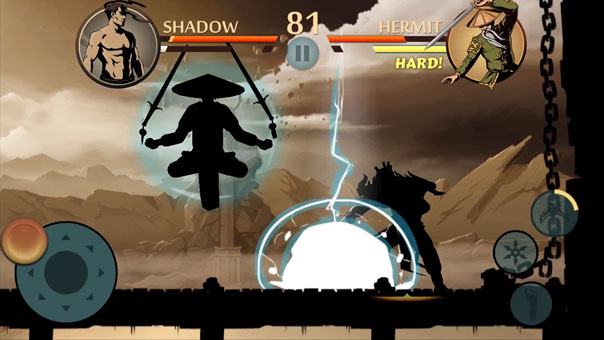 Shadow Fight 2: Hermit casting his magic to Shadow