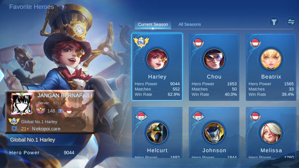 Best Harley player of Mobile Legends in 2023