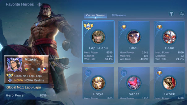 Best player of Lapu-Lapu - Mobile Legends