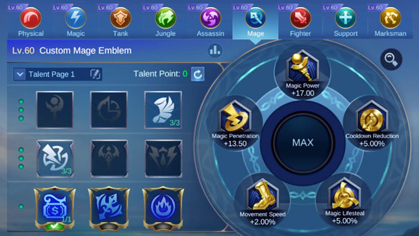 Recommended emblem and talents for Lylia - Mobile Legends