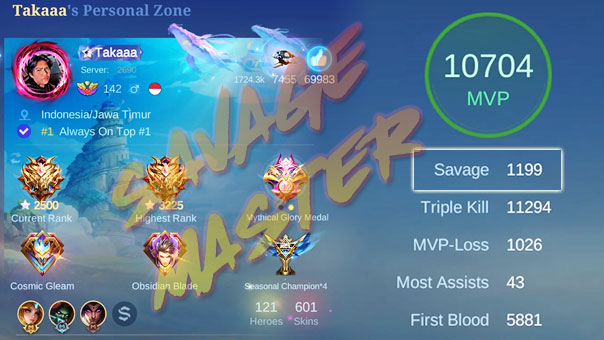 The player with the highest savage in Mobile Legends